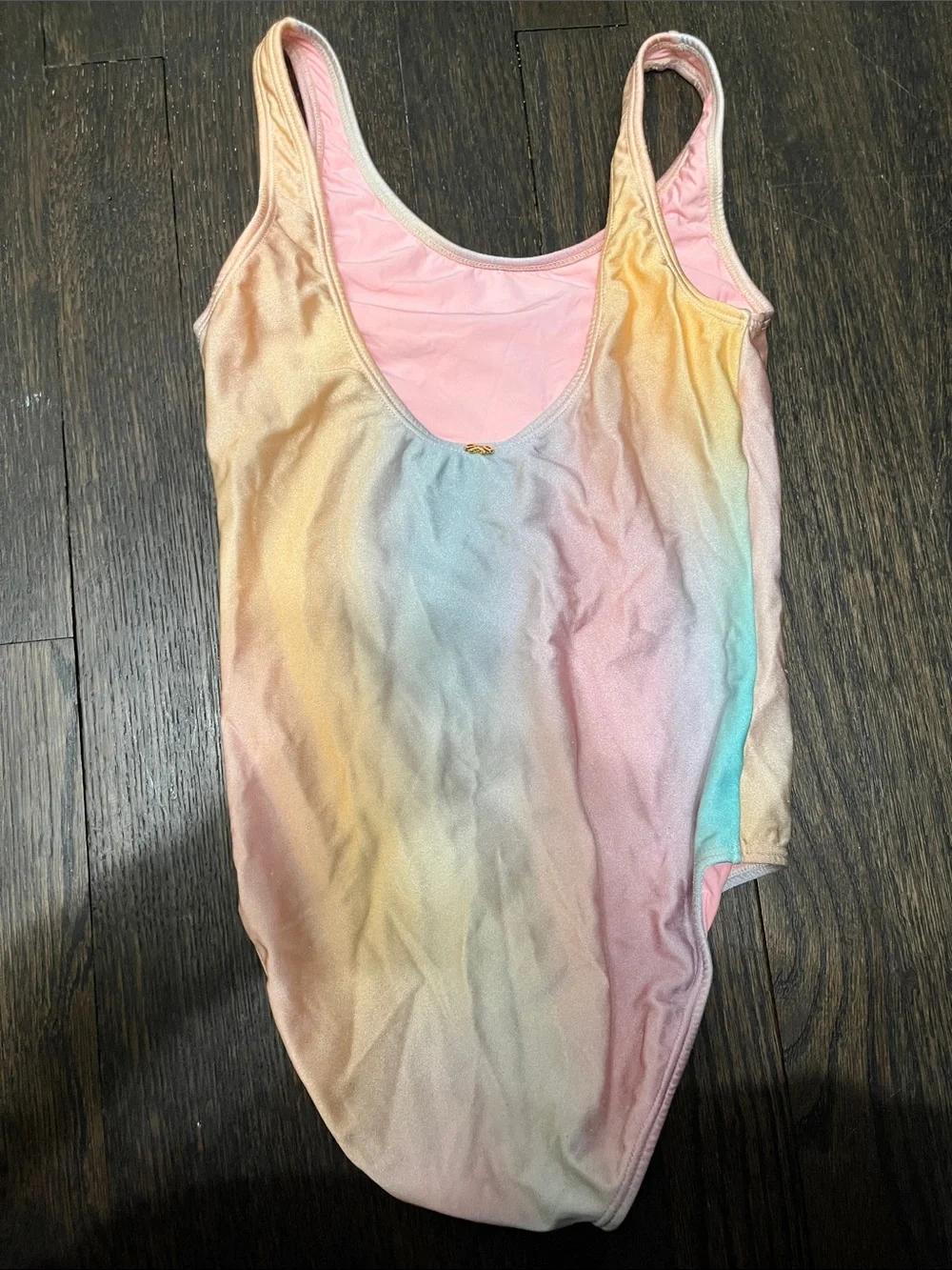 Pilyq “Friends” tie dye Pastel Pink and Shimmery Gold One-Piece